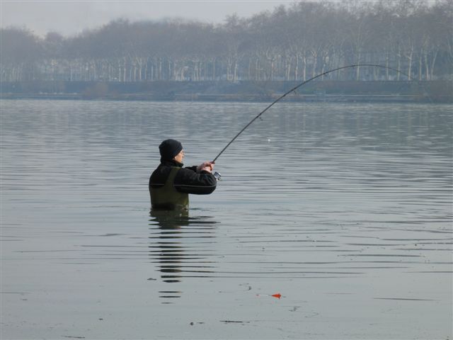 Sur le P6, eau  6c, air  0c, waders percs...
